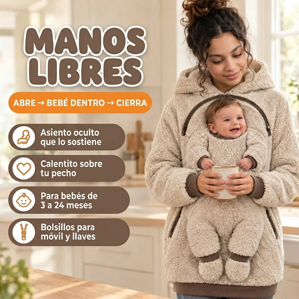 Sudadera portabebés que cuida tu espalda